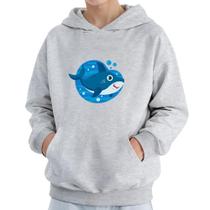 Moletom Infantil Canguru Menino Estampa Shark Blue
