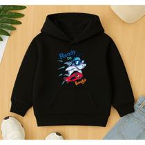 Moletom Infantil Canguru Tecido Quente Frio Estampa Tubarão Skatista Modinha Kids Fofo Street Escola