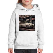 Moletom Infantil Carro retrô branco - Foca na Moda