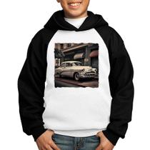 Moletom Infantil Carro retrô branco - Foca na Moda