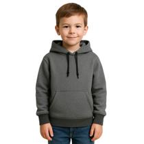 Moletom Infantil Casaco Peluciado Unissex Menino Menina Liso Canguru Com Capuz