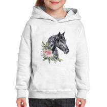 Moletom Infantil Cavalo e Flores - Foca na Moda