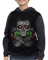 Moletom Infantil Caveira Psicodélica Skull Art