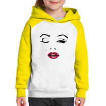 Moletom Infantil Cílios Boca Olhos Piscando - Foca na Moda