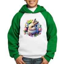 Moletom Infantil Coelhinho e flores - Foca na Moda