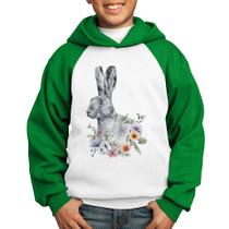 Moletom Infantil Coelho Flores - Foca na Moda