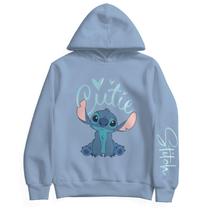 Moletom Infantil com Capuz Disney Lilo e Stitch Azul 7-8