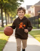 Moletom Infantil Com Capuz E Bolso Canguru estampa Capivara basquete