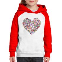 Moletom Infantil Coração Bandeiras - Foca na Moda