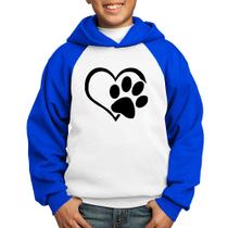 Moletom Infantil Coração Patinha - Foca na Moda