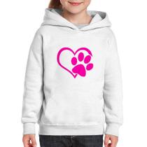 Moletom Infantil Coração Patinha Rosa - Foca na Moda