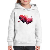 Moletom Infantil Corações Flores - Foca na Moda