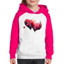 Moletom Infantil Corações Flores - Foca na Moda