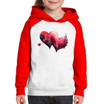 Moletom Infantil Corações Flores - Foca na Moda