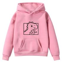 Moletom Infantil Dino Dinossauro Desenho Infância Bolso Canguru com Capuz - Envio Imediato