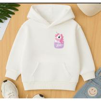 Moletom Infantil Feminino Canguru Estampa Unicornio No Bolsinho Fofo Lindo Minimalista Agasalho Moletom Infantil Feminino Canguru Estampa Unicornio No Bolsinho Fofo Lindo Minimalista Agasalho