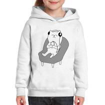 Moletom Infantil Gatinho Ouvindo Música - Foca na Moda