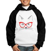 Moletom Infantil Gato De Óculos - Foca na Moda