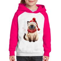 Moletom Infantil Gato Natalino Gorro e Cachecol - Foca na Moda