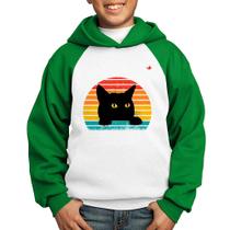 Moletom Infantil Gato Vintage Sunset - Foca na Moda