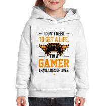 Moletom Infantil I'm a gamer, I have lots of lives - Foca na Moda