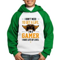 Moletom Infantil I'm a gamer, I have lots of lives - Foca na Moda