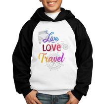 Moletom Infantil Live Love Travel - Foca na Moda