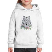 Moletom Infantil Lobo e Flores - Foca na Moda