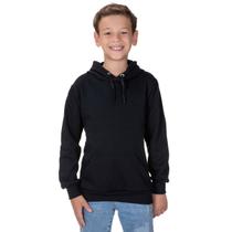 Moletom Infantil Masculino Estilo Canguru Flanelado para Menino e Crianças Agasalho Básico Liso Confortável de Frio Inverno Abrigo