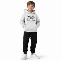 Moletom Infantil Masculino Gamer Capuz Bolso Canguru Estilo Casual Confortável Quente Moletom Infantil Masculino Gamer Capuz Bolso Canguru Estilo Casual Confortável Quente