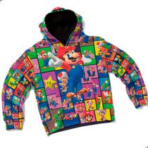 Moletom infantil menino menina com capuz e bolso personagens
