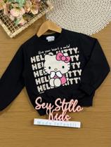 Moletom Infantil Momi Inverno sem Flanela Preto Hello Kitty Moletom Infantil Momi Inverno sem Flanela Preto Hello Kitty