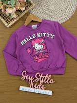 Moletom Infantil Momi Inverno sem Flanela Roxo Hello Kitty Moletom Infantil Momi Inverno sem Flanela Roxo Hello Kitty