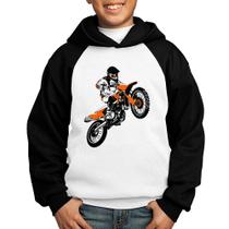 Moletom Infantil Motocross Jump Laranja - Foca na Moda