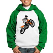 Moletom Infantil Motocross Jump Laranja - Foca na Moda