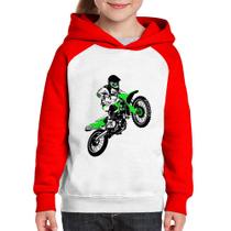 Moletom Infantil Motocross Jump Verde - Foca na Moda