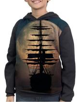 Moletom Infantil Navio Barco Por Do Sol Full Print