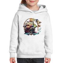 Moletom Infantil Navio e Flores - Foca na Moda