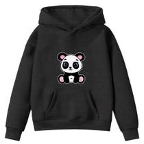 Moletom Infantil Panda Desenho Infância Bolso Canguru com Capuz - Envio Imediato