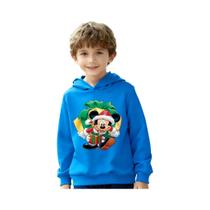 Moletom Infantil Quente Com Capuz Disney Mickey Mouse Elementos De Natal Roupas De Outono E Inverno