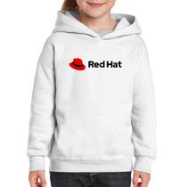 Moletom Infantil Red Hat Linux Logo - Foca na Moda