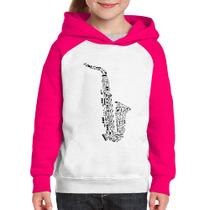 Moletom Infantil Saxofone Notas Musicais - Foca na Moda
