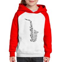 Moletom Infantil Saxofone Notas Musicais - Foca na Moda