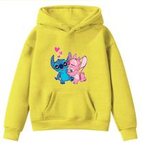 Moletom Infantil Sti-tch Casal Desenho Infância Bolso Canguru Capuz - Envio Imediato