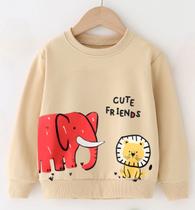 Moletom infantil super quentinho e confortável gola redonda