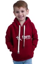 Moletom Infantil Texas Farm - Mtmini002 - Vermelho Bordo/ Bege