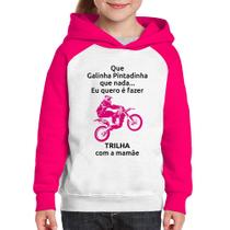 Moletom Infantil Trilha com a mamãe (moto rosa) - Foca na Moda