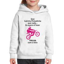 Moletom Infantil Trilha com o titio (moto rosa) - Foca na Moda