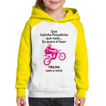 Moletom Infantil Trilha com o vovô (moto rosa) - Foca na Moda