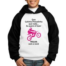 Moletom Infantil Trilha com o vovô (moto rosa) - Foca na Moda
